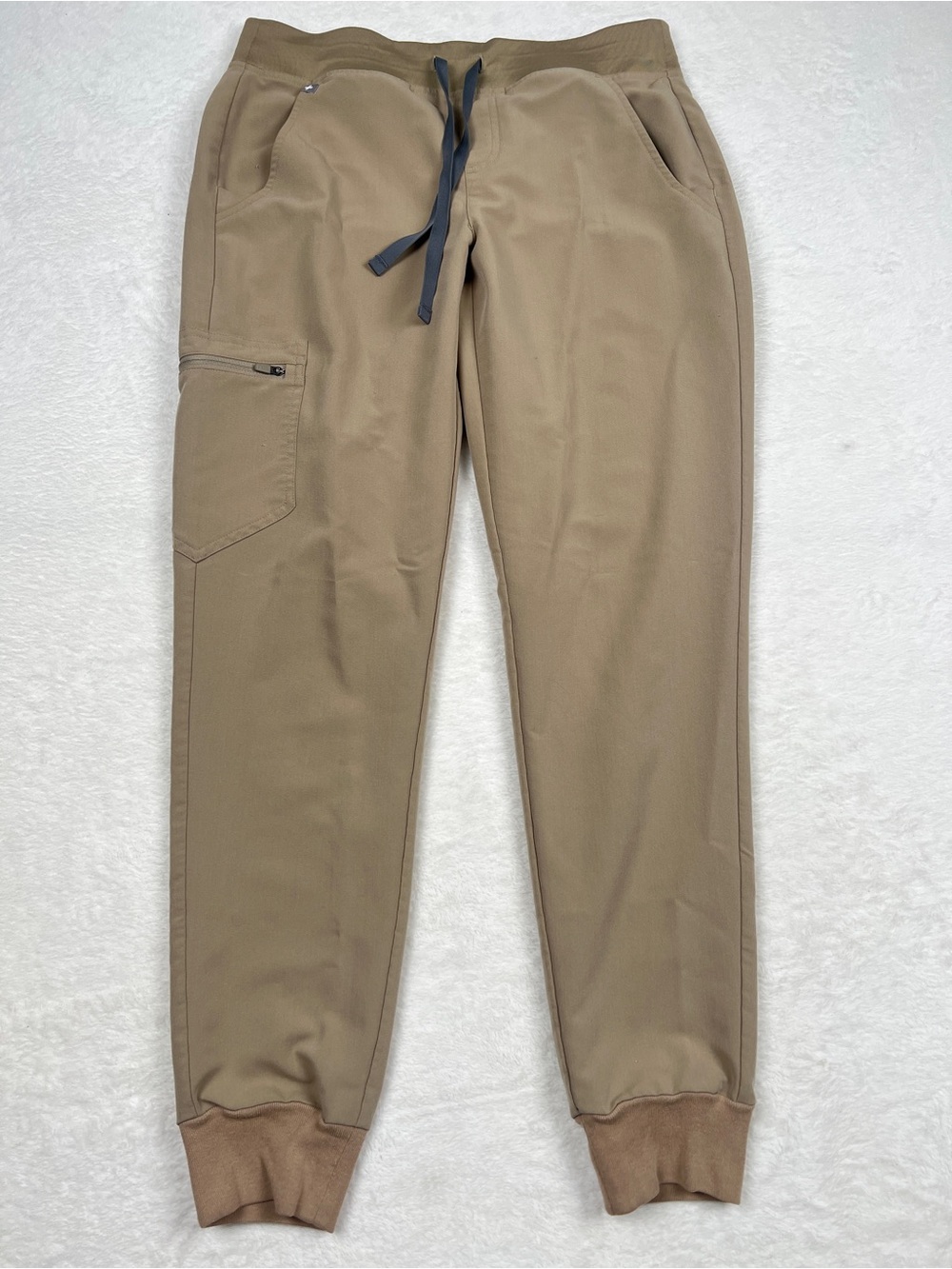 FIGS Zamora High Waisted Jogger Scrub Pants Latte Small